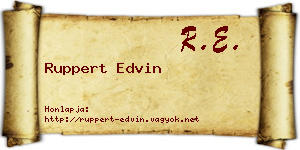 Ruppert Edvin névjegykártya